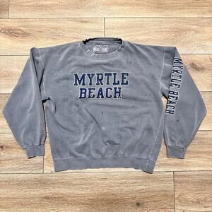 Oversized Thrashed Trashed Gray Large Myrtle Beach Sweater Pullover
